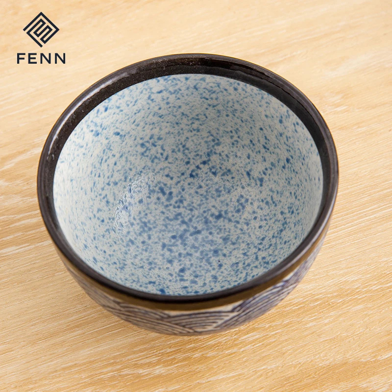 product fenn handpainted sea wave 45 inch vintage japadic restaurant ceramic miso soup bowl set japanese rice bowl-61