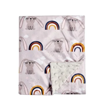 Soft Minky Dot Newborn Fleece Blankets Velvet Printed Double-layer Baby Swaddle Blanket