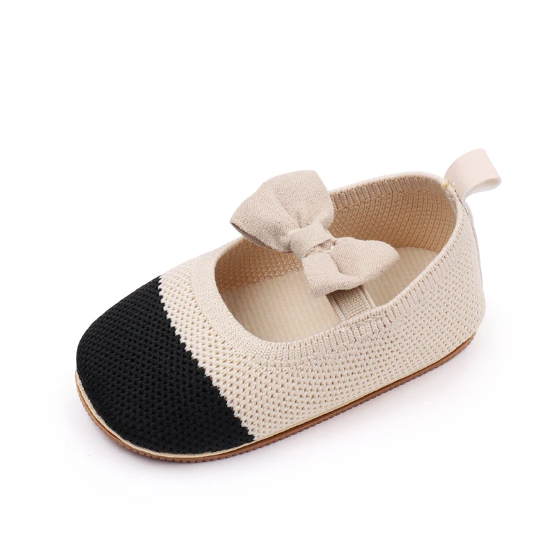 Spring and Autumn Color-matching Mesh Bow Soft Soled Baby Toddler Shoes for Girls factory