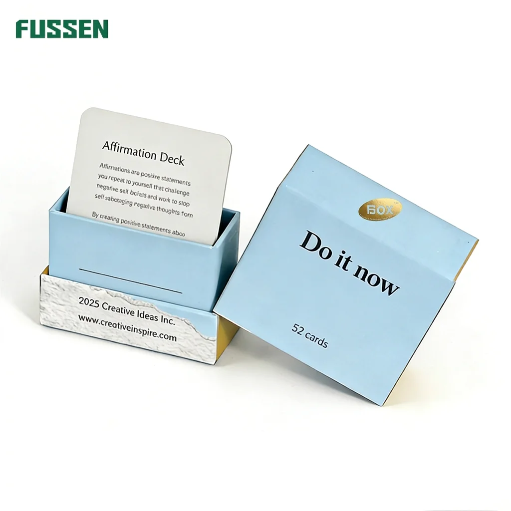 FUSSEN Oem Empowerment Confidence Motivational Card Set 400gsm Premium Custom Card Deck Box No Minimum Order Factory Wholesale