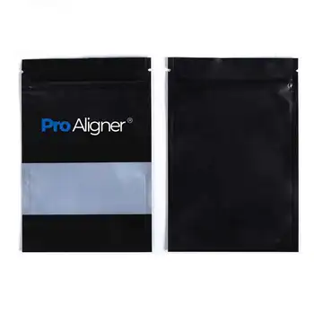 Custom Printed Clear Aligners Packaging Flat Zip Lock Bags Reusable Zipper Teeth Retainers Mylar Bags for Aligners