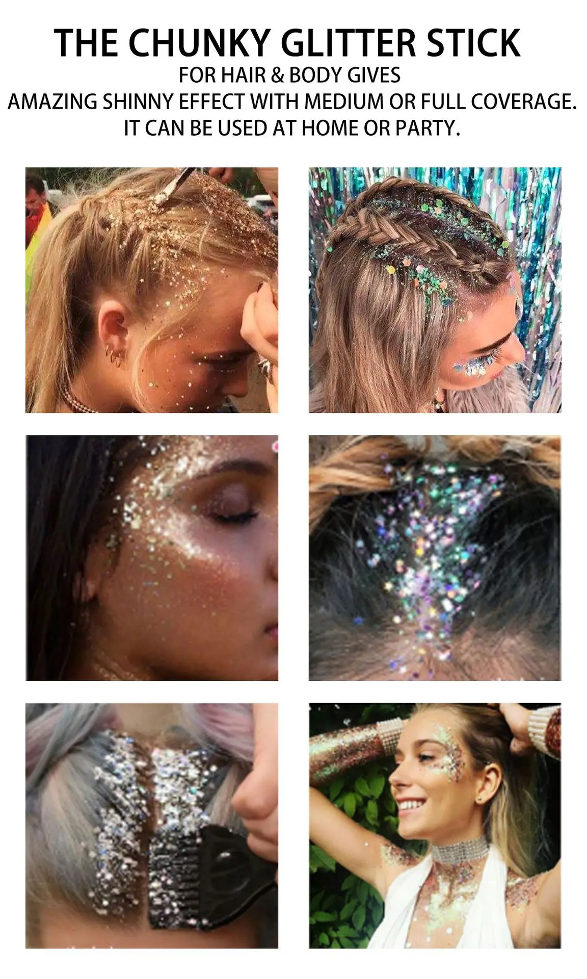 New Arrival House Party Disco Private Label Makeup Glitter Stick Bulk