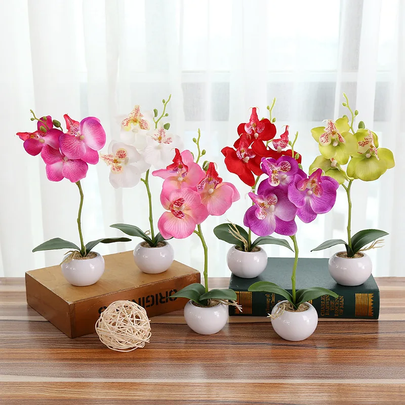 Gnstige Knstliche Schmetterlingsorchidee mit Topf Mini Kunst-Bonsai  Orchideenblume Tischblume zum Verkauf| Alibaba.com