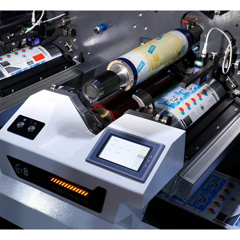 High Speed Stack Digital Thermal Paper Logo Multi-color 12 Color PVC Barcode Printing Press Machine