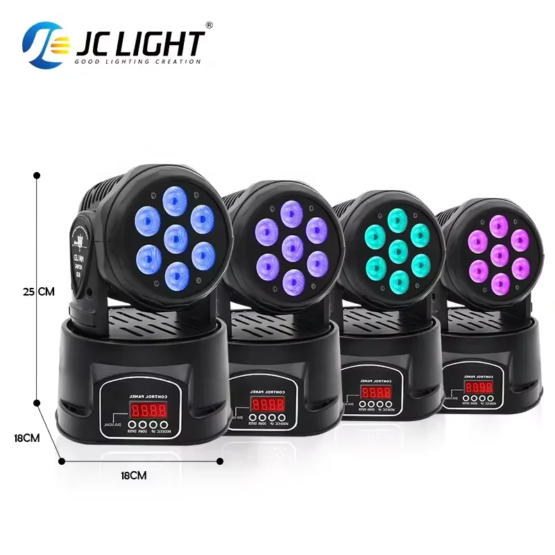 MINI WASH7 LEDムービングライト 2台セット Yiflamefly 2Pcs/Set 105W Beam Moving Head Lights 7x15W RGBW LED