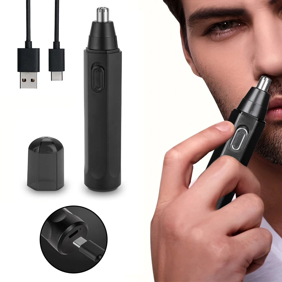 Portable Durable Plastic Rechargeable Set Push Shear for Home Salon Car RV Use Made  Electric Nose Hair Trimmer