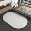 New generation of diatomaceous earth bathroom mats - natural oval beige