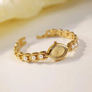 BS-FA1866 New Retro Pearl Quartz Women's Watch with Pointer Dial Display Glass Window Latest Fashion Design for Women