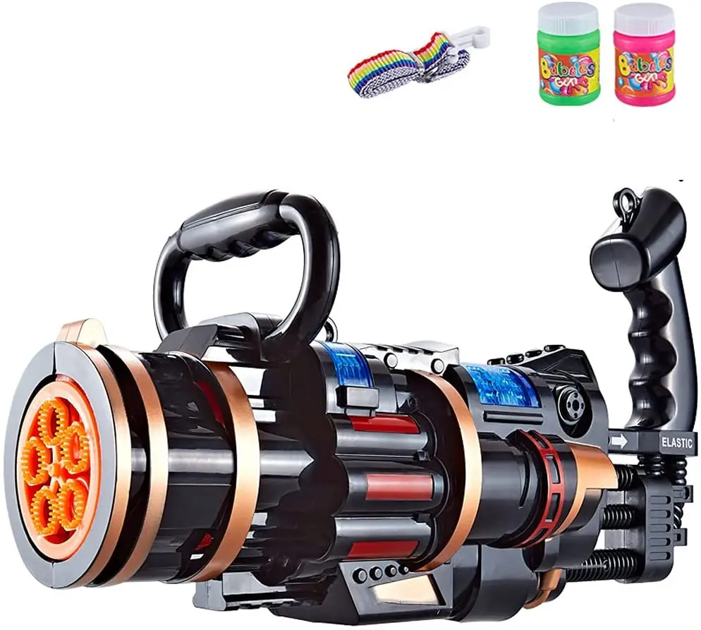 Детский автоматический пистолет для стрельбы на открытом воздухе, игрушечный бластер gatling, Электрический пузырьковый пистолет для малышей