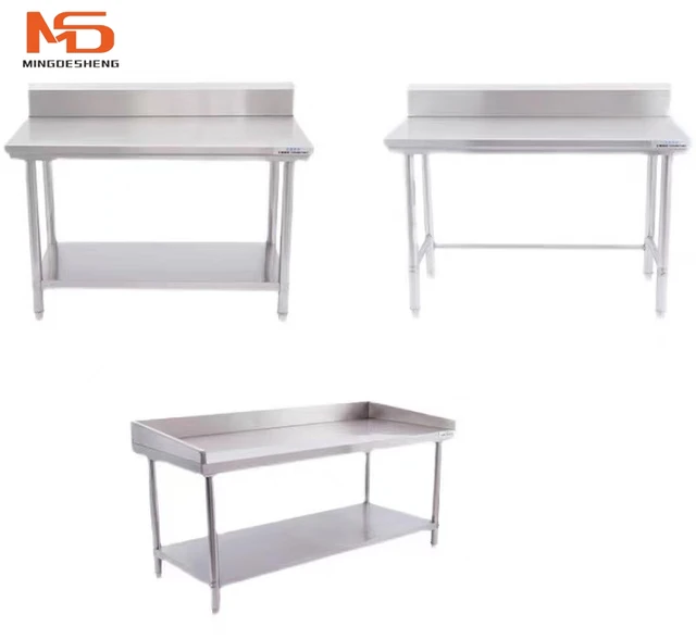 Commercial Kitchen Stainless Steel Work Table Bench Material for Bars Restaurants Hotels Stuff Storage Working Use