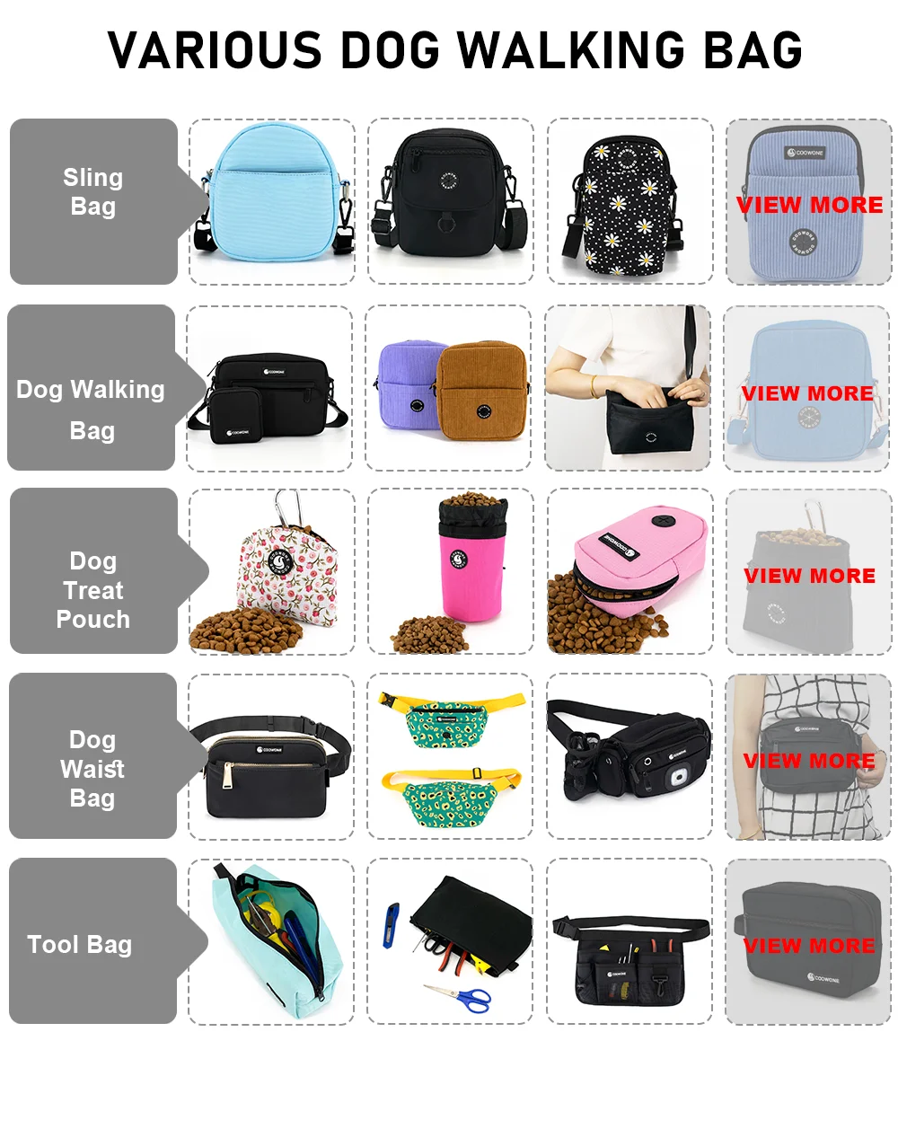 2023 Personalised Boucle Bag Dog Walking Bag Vegan Leather Waterproof