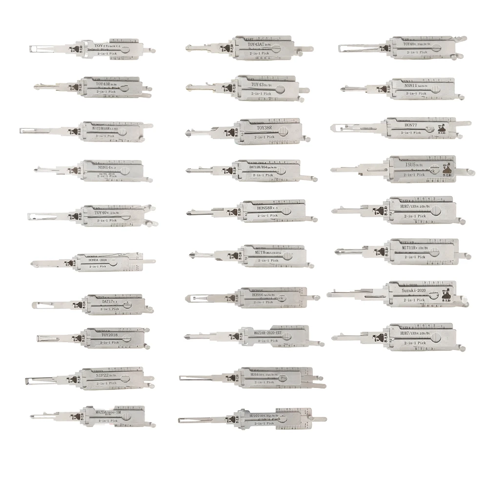Grimaldelli Professionali Decoder LiShi Lock Pick, Kit In Acciaio Inox, Set Professionale Di Strumenti Per SS002 Pro Lock Picking Tool Gancio Raccogli Chiavi