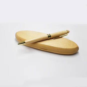 Manufacture wholesale customized logo gift pen set wood ball pen with wood box