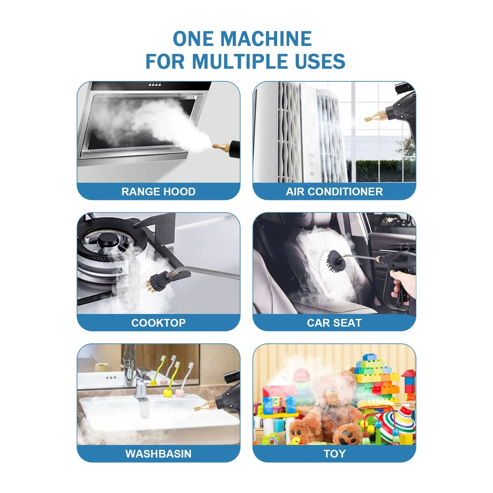Multifunction Dry and Wet vapor Max 120 Celsius Home Cleaning Machine With With Accessories Steam Cleaner Portable