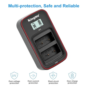 KingMa 1140mah NP-W126 Replacement Lithium-ion Digital Battery Charger Set for Fujifilm X-t1 X-e1 Xh1xt30 Xt20 detail image