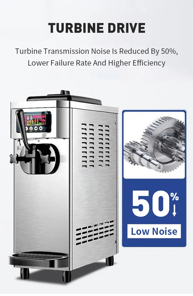 Ice Cream Machine Tabletop 18l/h Soft Ice Cream Machine For Small