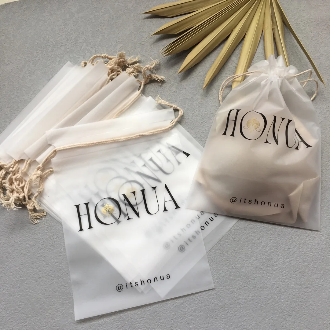 Wholesale Custom Printed Logo Waterproof Frosted Pvc Drawstring Pouch Plastic Packaging Pouch Bag