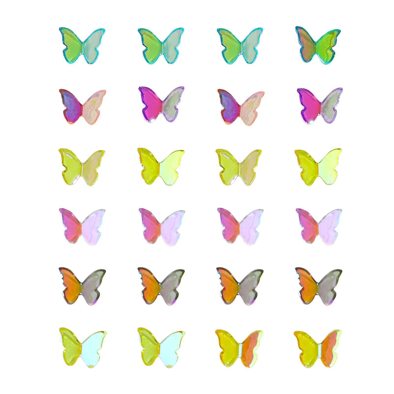 6 Grids 3d Cute Butterfly Charm Nail Art Rhinestones Decoration