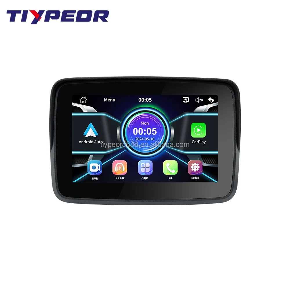 product tiypeor motorcycle navigation wireless carplay android auto screen mirroring display portable motorcycle monitor dvr-2
