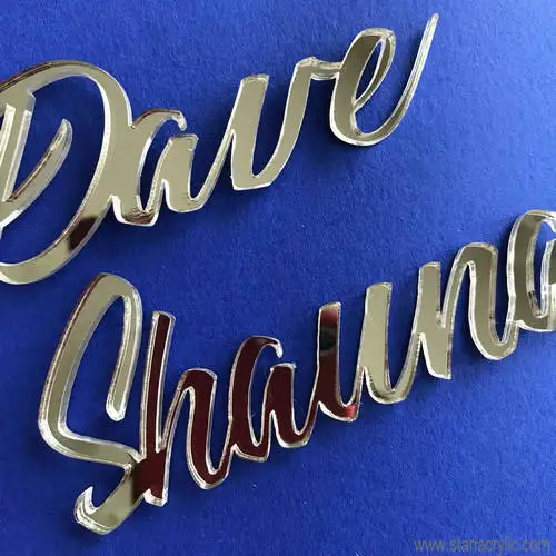 Оптовая Продажа с фабрики, акриловые зеркальные открытки для вечеринки, с лазерной резкой, свадебные буквы, Индивидуальные свадебные имена гостей