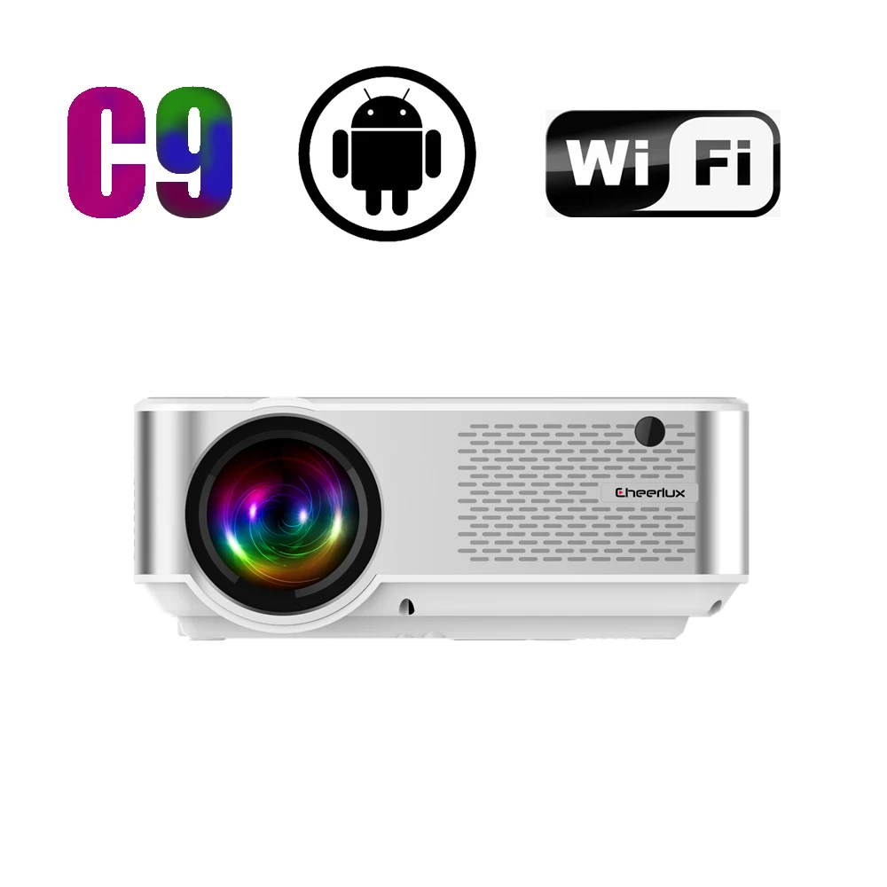 2020 Upgrade CHEERLUX C9 Android 720P HD Projector Home Theater 2800 Lumens 1080P LED LCD Projector Beamer Android Wifi Beamer