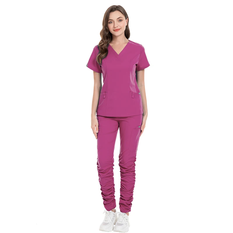 Hot Selling Fashion Style Hospital Uniform Set Wholesale Elastic High