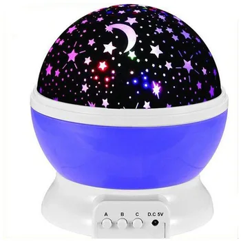 Christmas Gift 8 Light Color Changing 360 Degree Rotating Star Projector Night Lights with USB Cable for Kids Baby