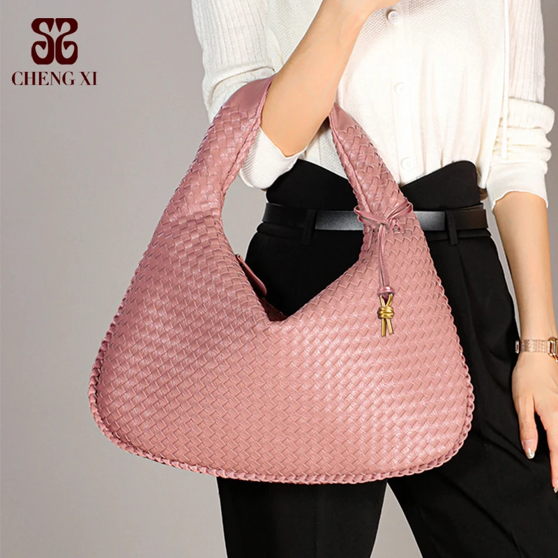 2025 Factory Direct Sales Lady Handbag Fashion Handmade Woven Bag Retro Fashion Versatile Single Shoulder Underarm Lady Handbag