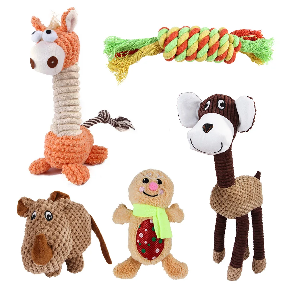 Dog Squeaky Toys Value Set Plush Dog Chew Stuffed Animal Puppy Toys