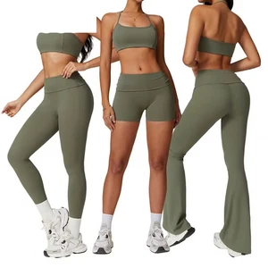 Custom Logo Women Sports Activewear Yoga Sets Soft Bra High Waist Leggings Sportswear Gym Fitness Sets