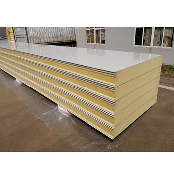 Lightweight prefab house material 50mm 100mm 200mm polyurethane foam  pu sandwich wall panel