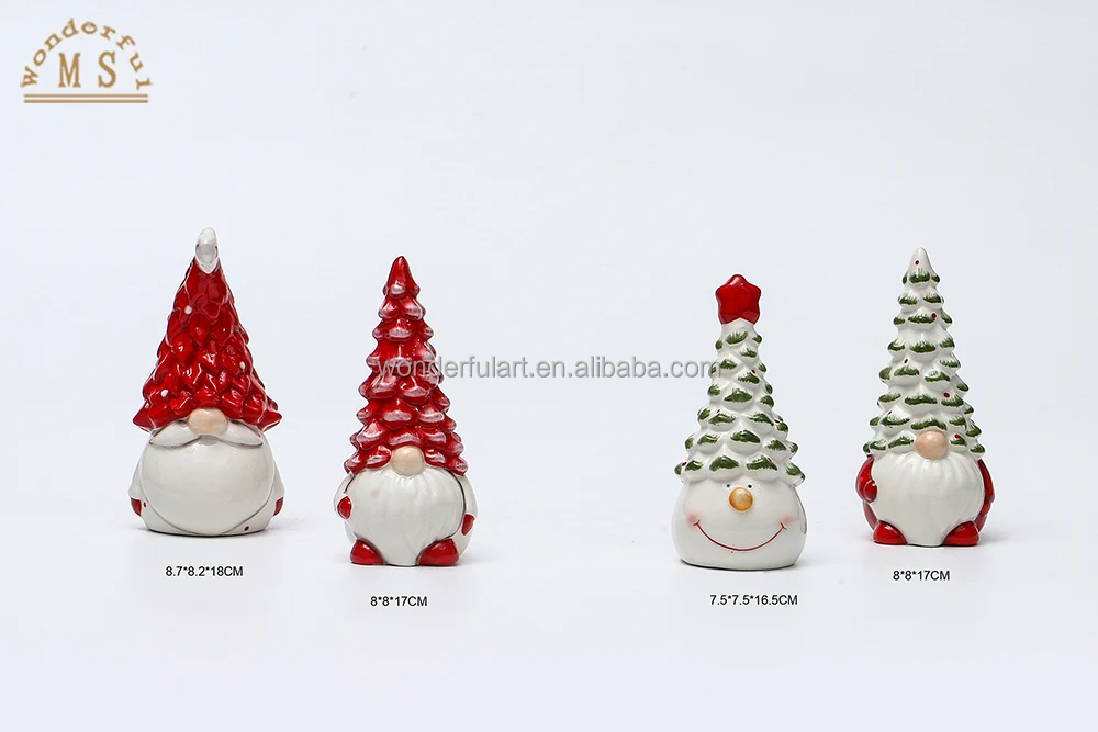 Ceramic Xmas figurine Christmas ornament Santa Claus statue winter gifts for festival decoration