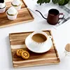 Acacia wood square tray, 20*20*1.5 cm
