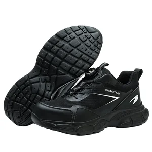 JB7925 Men's Steel Toe Breathable Work Safety Shoes Anti-Smashing Anti-Puncture Comfortable Casual with Rubber and PU Insole