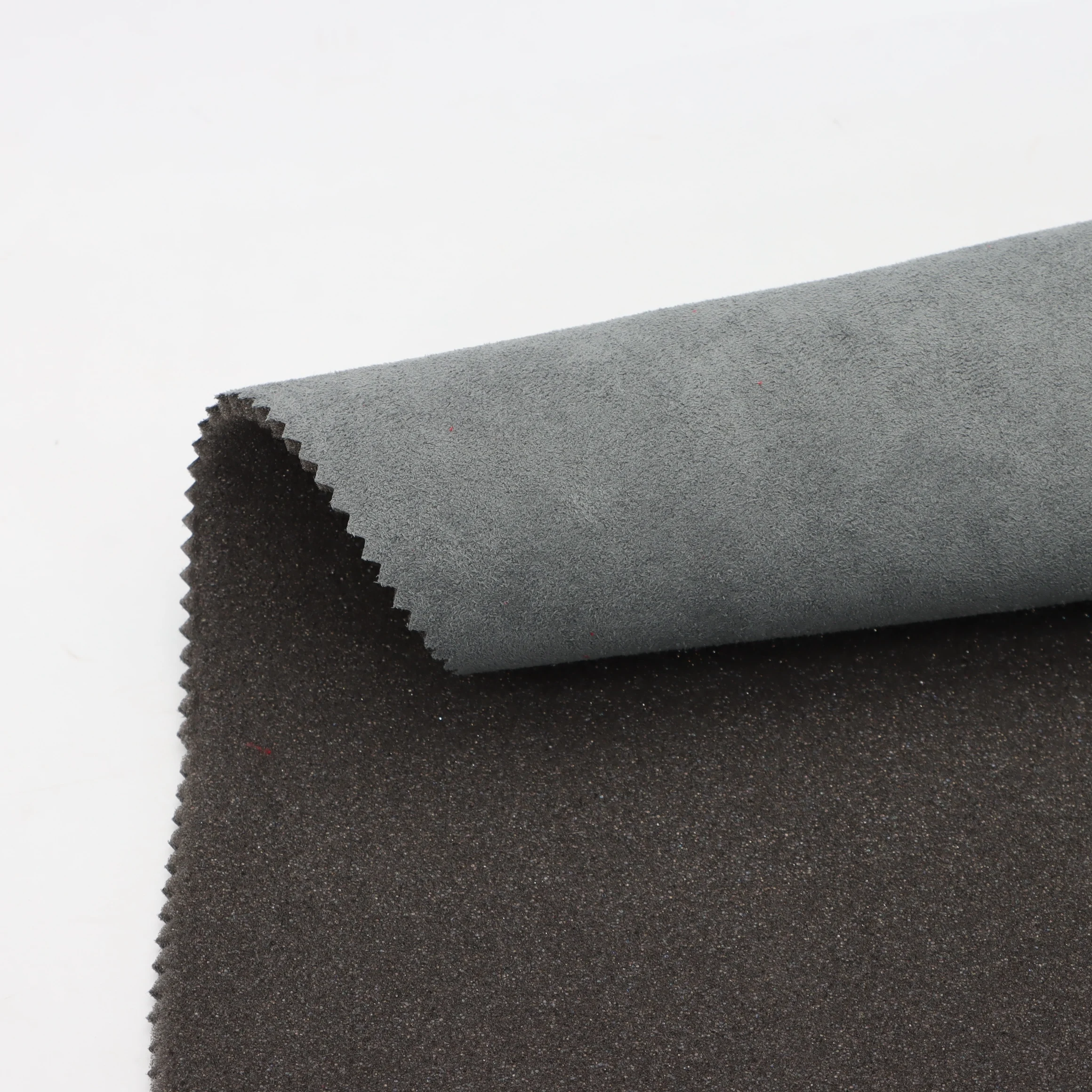 ผ้าซูเอดโฟมเคลือบลามิเนตโพลีเอสเตอร์ ขายส่งจำนวนมาก เหมาะสำหรับใช้ในฝ้าเพดานรถยนต์/เบาะโซฟา/ของเล่นตุ๊กตาผ้าขนปุย