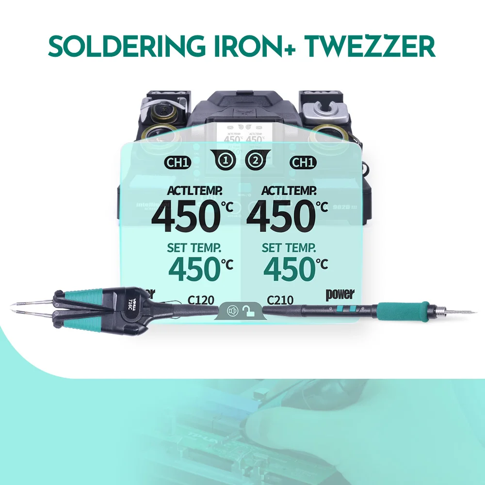 YIHUA 982D-III Precision Tweezers Soldering Iron C210 Station