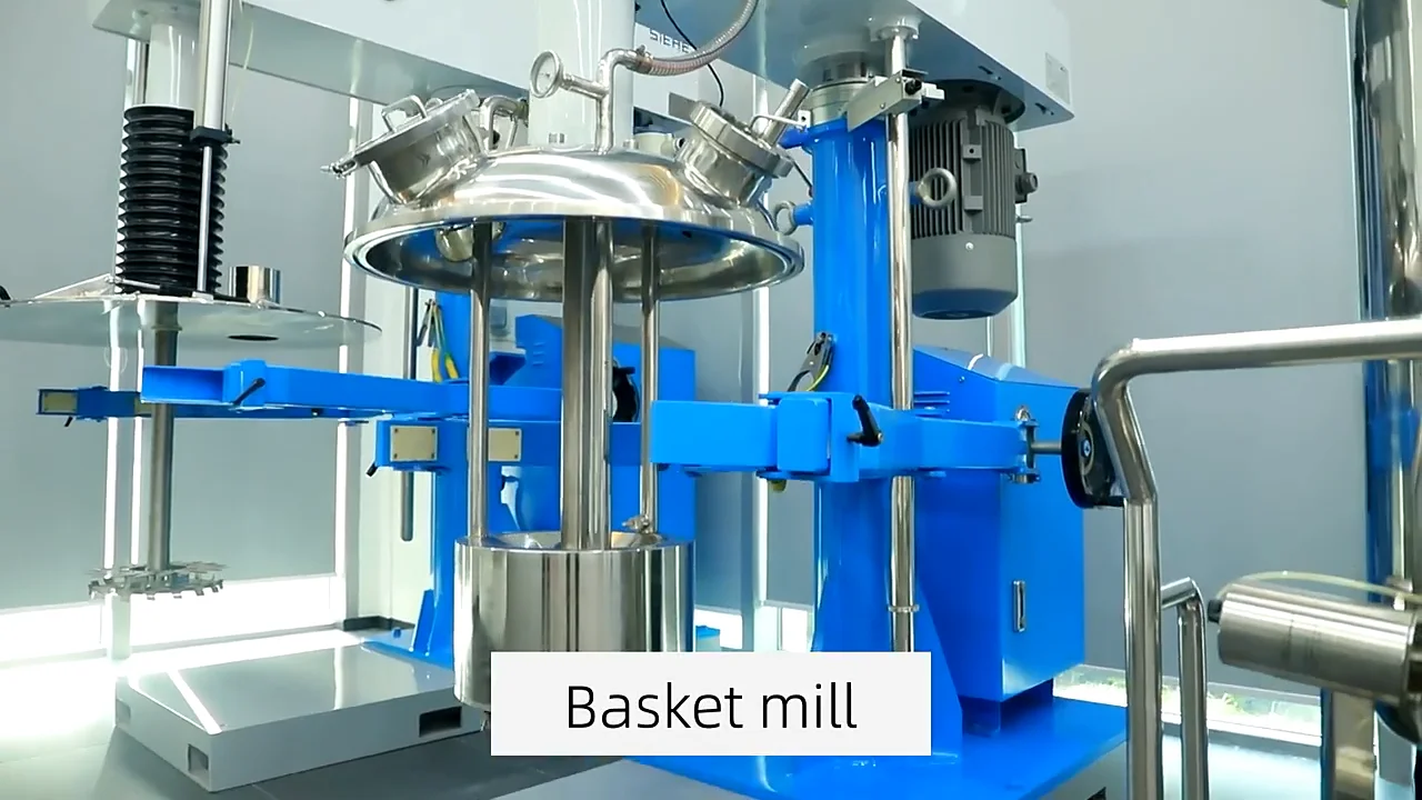 Zirconica Beads Grinding Machine Vacuum Hydraulic Lift Basket Mill