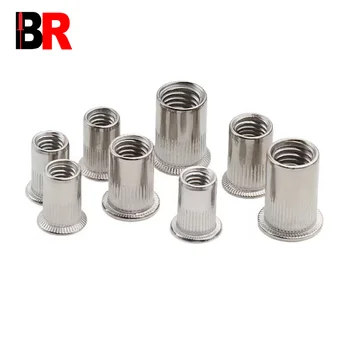 5/16  M16 Flat Head Threaded Cap Knurled Closed Open End Blind Ss 316 Rivet Insert Nut