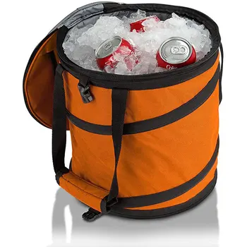 Pop-Up Cooler bag Lightweight, Waterproof and Insulated Collapses Flat for Storage round picnic bag for Travel