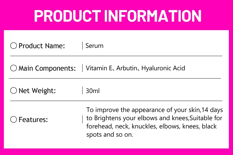 Aichun Beauty 30ml Organic Natural Joint Supe Whitening Serum With Vitamin E Strong Whitening Serum Body for Black Skin