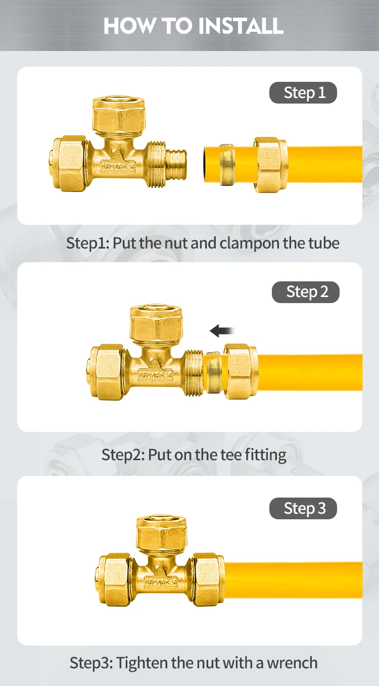Tubomart OEM Brass Compression Pipe Fittings - Durable & Versatile