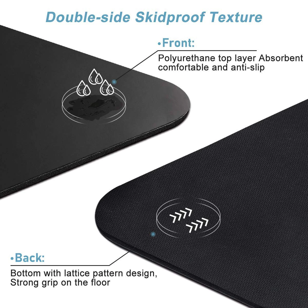 Eco Friendly PU Rubber Yoga Mat Non Slip Custom Print Fitness Workout Mat Pilates Yoga Mat