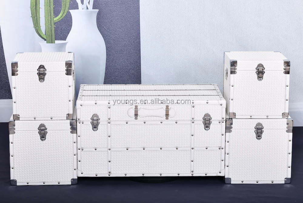 Large Storage Trunks Box Large Wooden Storage Trunks Set for Home Decorative Organizing for ...