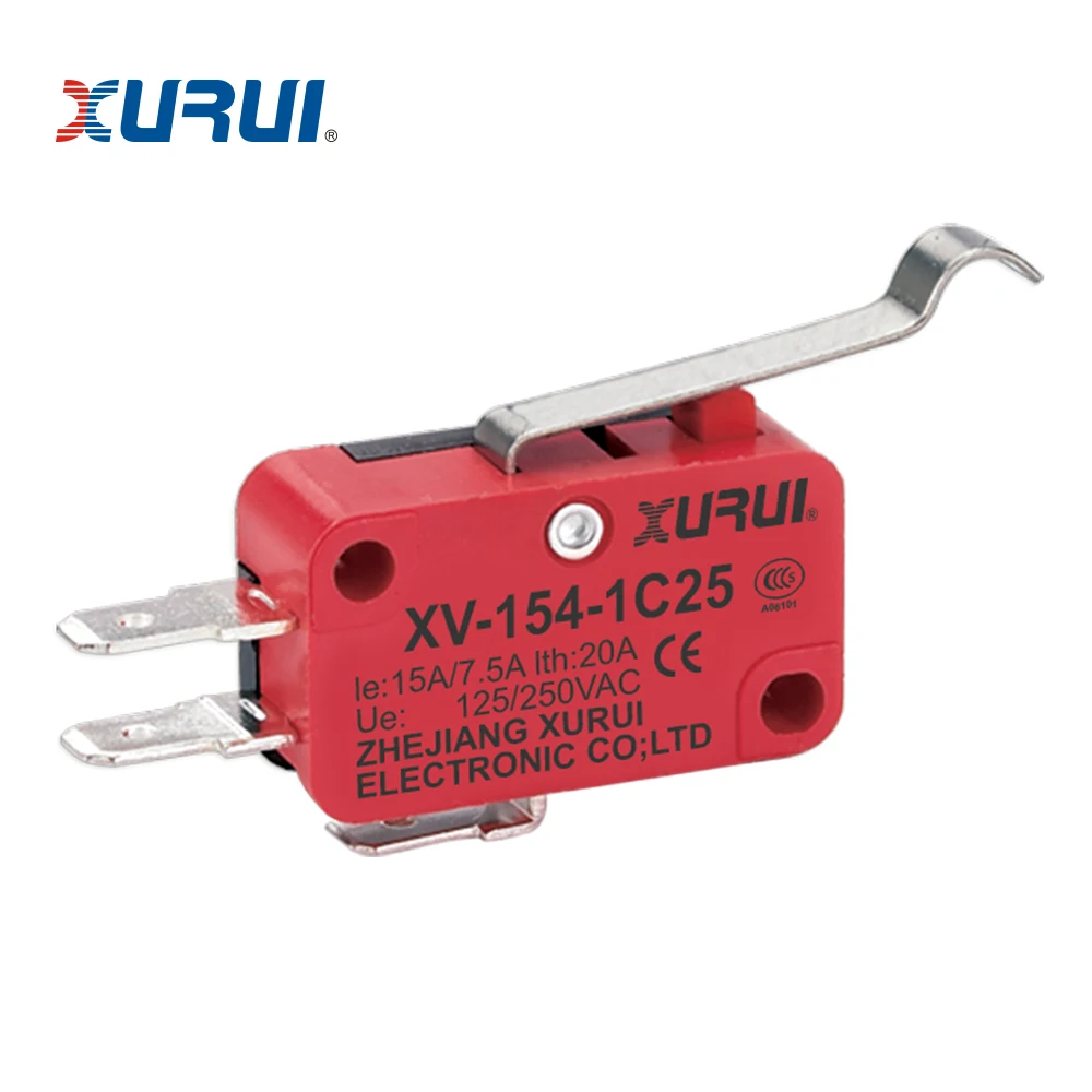 XURUI V154 Electronic Micro Switch Simulated R Lever Type 25A 220V with Plastic Material