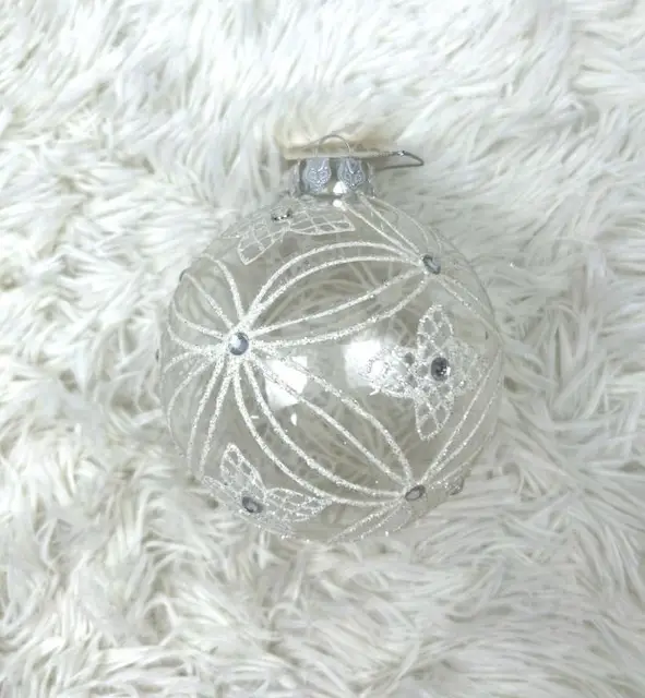 Dia 100mm Glass Ornaments Transparent with Various Pattern  Decorative Hanging  Bauble Christmas Glass Balls