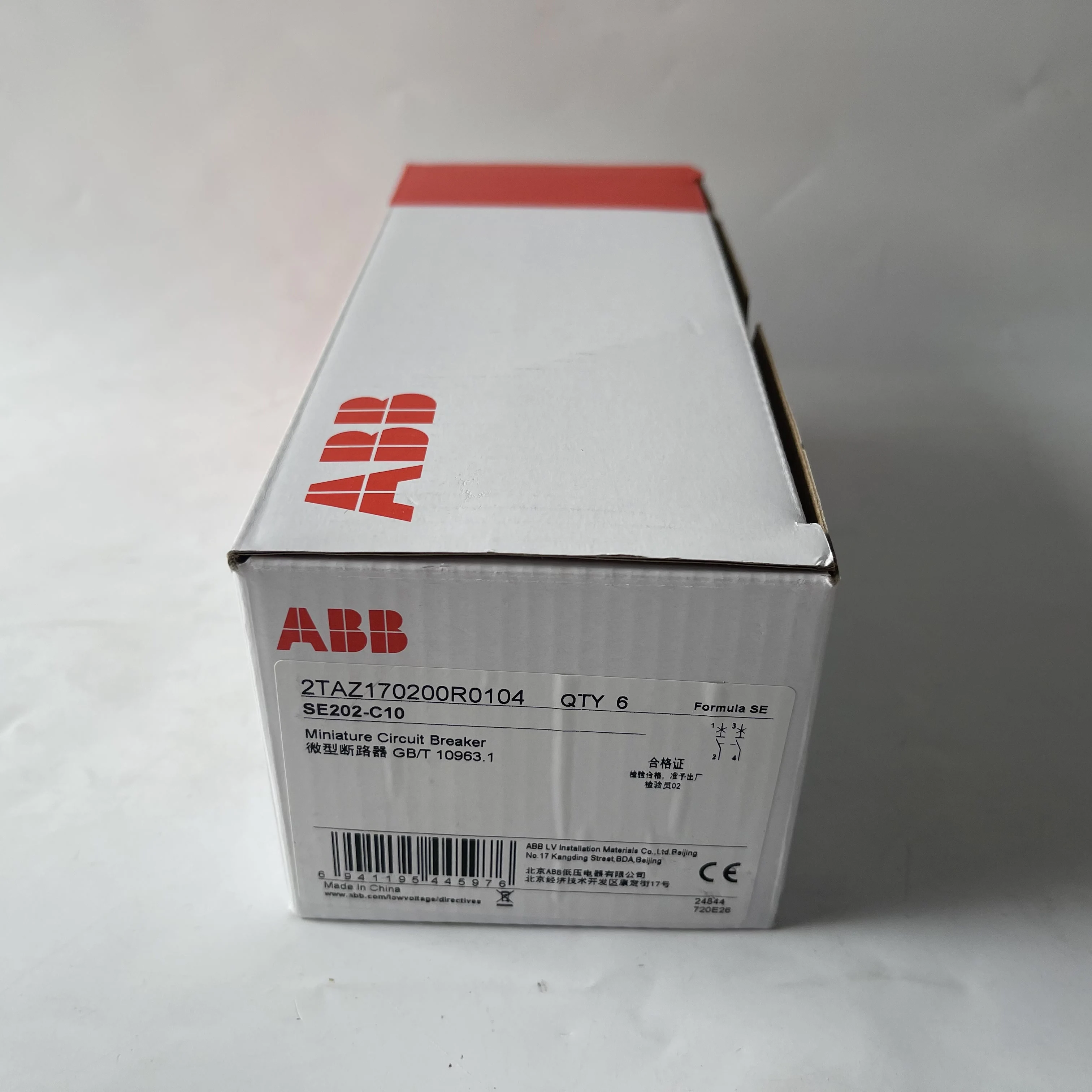 ABB Miniature Circuit Breaker SE202-C10 2TAZ170200R0104 ABB Miniature Circuit Breaker SE202-C10 2TAZ170200R0104