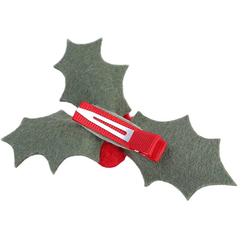 Рождественские аксессуары для волос из фетра повязка на голову красного с ягодами Падуба