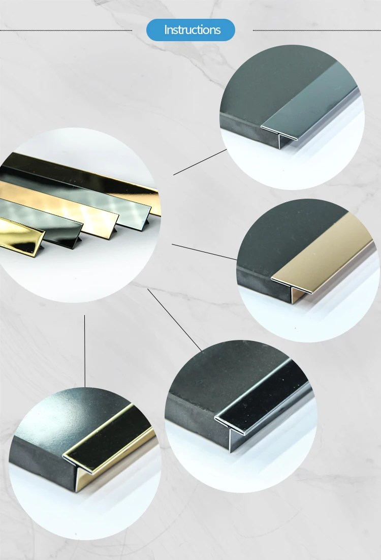 304 Black Rose Golden PVD U T L Special Stainless Steel Rim Metal Trim Tile For Wall, Door, Window Decoration.jpg