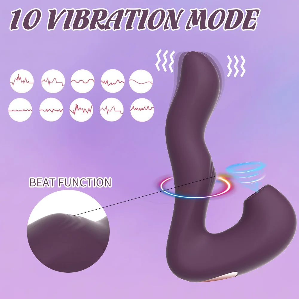3-in-1 G-spot And Clitoral Vibrator With Sucking And Beating Modes_voghion.com