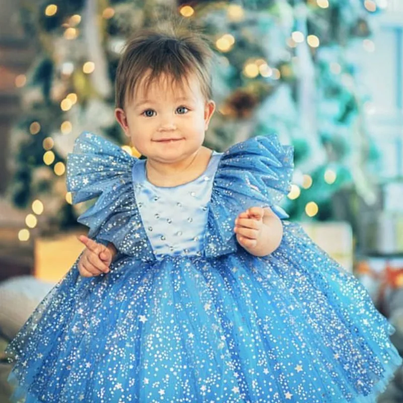 baby 1st birthday dress Lovely Baby Girl Embroidery Pageant Dress Toddler First Birthday Dress, White / 4-5 Years (120cm)